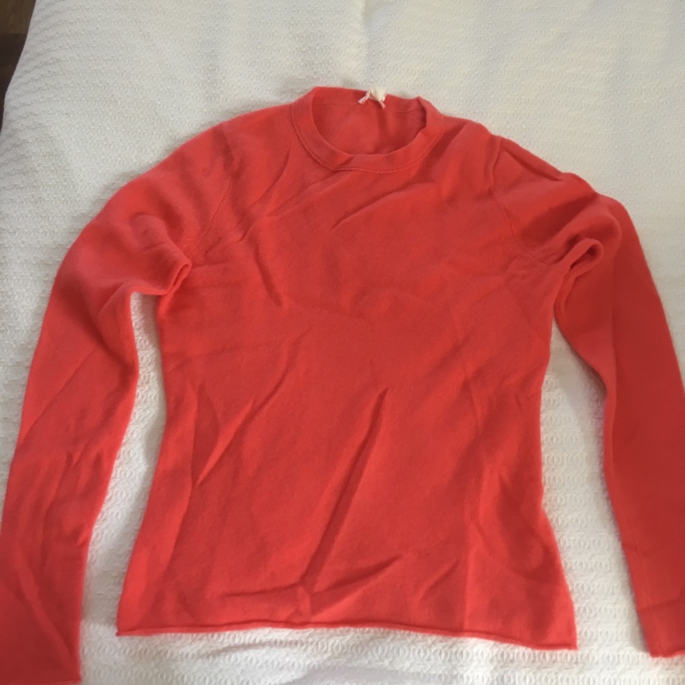 J Crew super soft cashmere sweater- coral